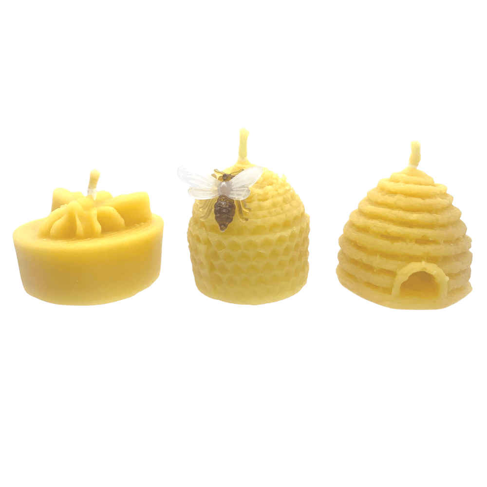 Bee Happy Candle Collection – 3 Pure Beeswax Candles